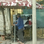 Street barber stall